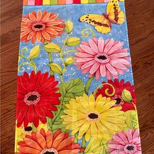 Floral Butterfly Porch Flag - 43 inches vintage